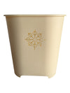 Vintage Mid-Century Cream Plastic Wastebasket with Atomic Starburst Motif
