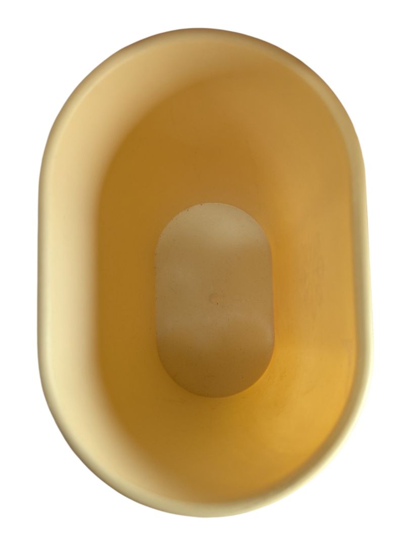Vintage Mid-Century Cream Plastic Wastebasket with Atomic Starburst Motif