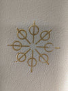 Vintage Mid-Century Cream Plastic Wastebasket with Atomic Starburst Motif