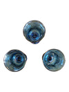 Iridescent Blue Carnival Glass Grape Pattern Pitcher & Goblet Set – 4 Pieces