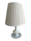 Vintage White Milk Glass Hobnail Table Lamp with Pleated Shade