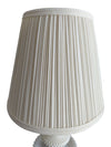 Vintage White Milk Glass Hobnail Table Lamp with Pleated Shade