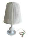 Vintage White Milk Glass Hobnail Table Lamp with Pleated Shade