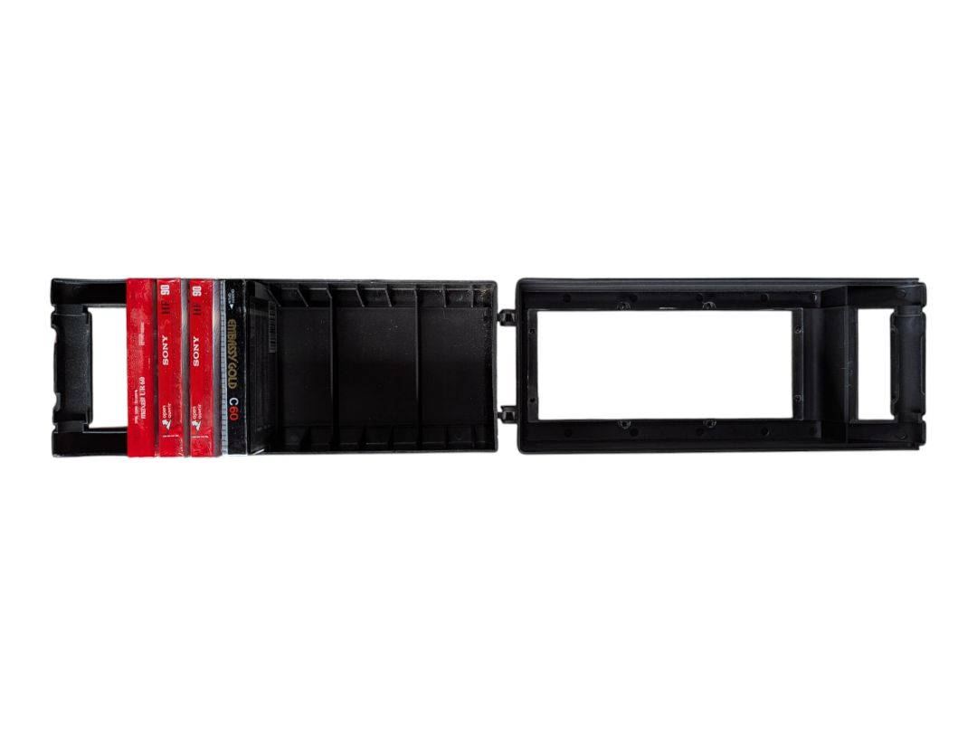 Sony Cassette Tape Storage Case with 4 Audio Cassette Tapes