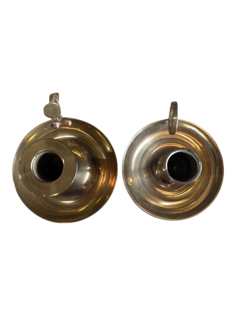 Pair of Vintage Brass Chamberstick Candle Holders
