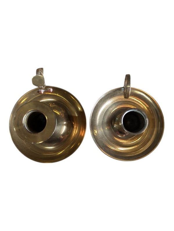 Pair of Vintage Brass Chamberstick Candle Holders