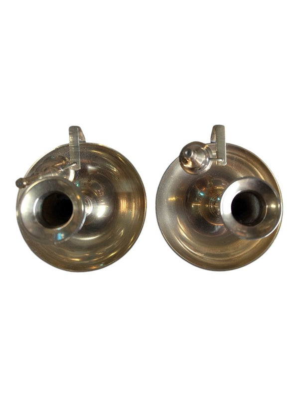 Pair of Vintage Brass Chamberstick Candle Holders with Snuffers