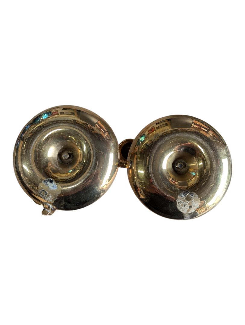 Pair of Vintage Brass Chamberstick Candle Holders with Snuffers