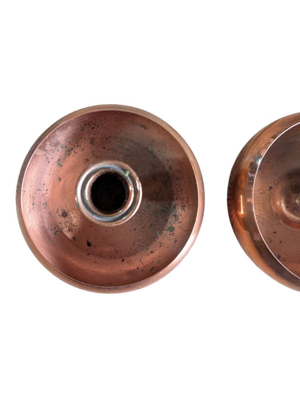 Pair of Vintage Copper Chamberstick Candle Holders
