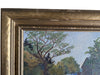 Vintage Original Oil Painting of a Rural Farmhouse Landscape in Gold-Tone Frame