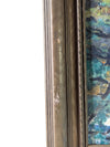 Vintage Original Oil Landscape Painting of River Valley in Gold-Tone Frame