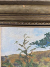 Vintage Original Oil Landscape Painting of River Valley in Gold-Tone Frame