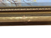 Vintage Original Oil Landscape Painting of Lakeshore Birch Trees in Gold-Tone Frame