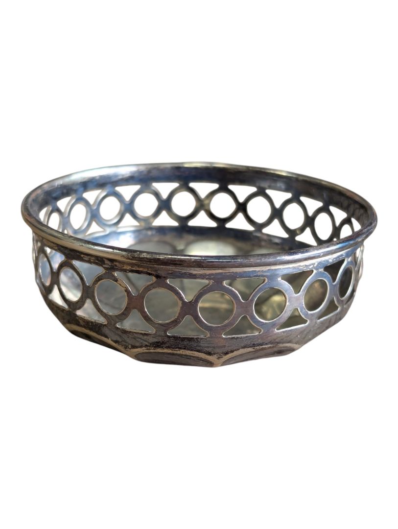 Vintage Pierced Silver-Plated Bon Bon / Nut Bowl