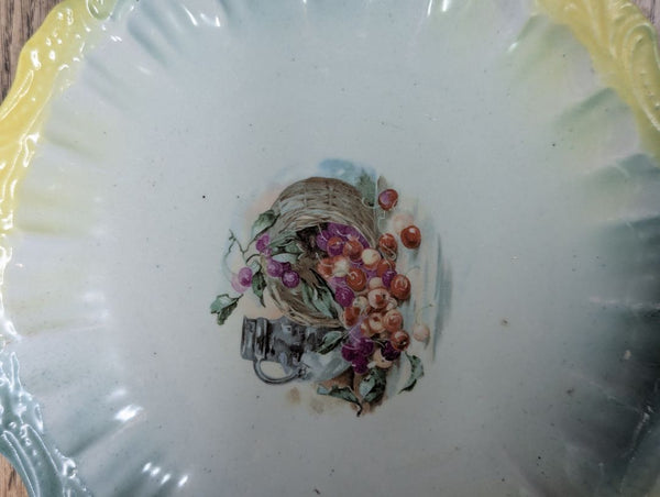 Vinatge Fruit Motif Porcelain Deep Plate with St. Louis Crest Backstamp