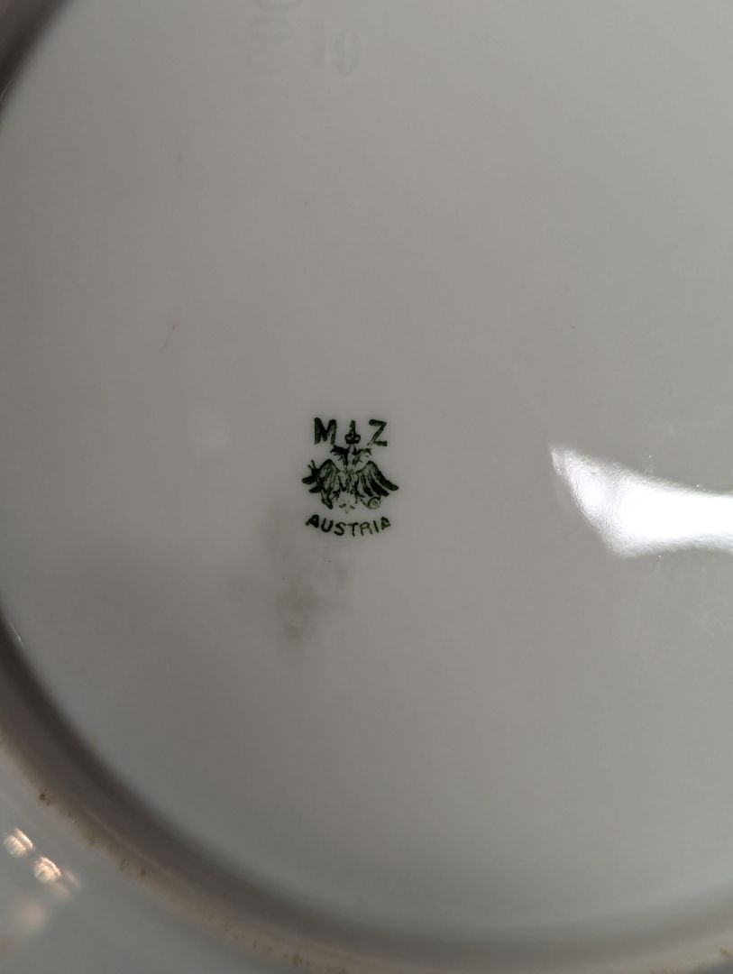 MZ Austria Hand-Painted Blackberry & Floral Porcelain Cabinet Plate