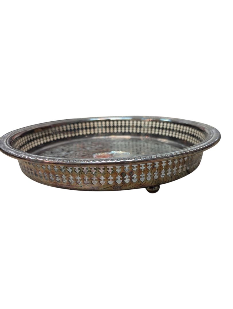 Vintage Marlboro Canada Silver-Plated Footed Gallery Tray
