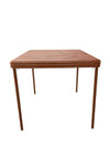 Vintage Cooey Developments Folding Card Table with Faux Leather-Look Vinyl Top