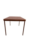 Vintage Cooey Developments Folding Card Table with Faux Leather-Look Vinyl Top