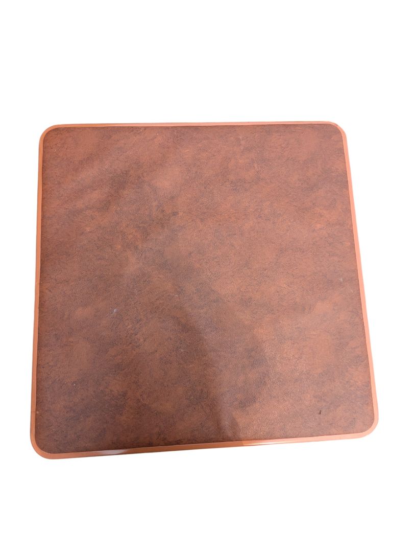 Vintage Cooey Developments Folding Card Table with Faux Leather-Look Vinyl Top
