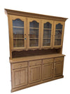 Solid Oak Lighted China Cabinet & Buffet Hutch