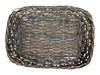 Distressed Black Woven Decorative Tray/Basket