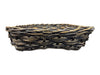 Distressed Black Woven Decorative Tray/Basket