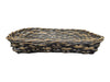 Distressed Black Woven Decorative Tray/Basket