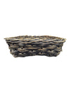 Distressed Black Woven Decorative Tray/Basket