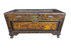 Hand-Carved Floral and Bird Wooden Storage Chest