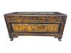 Hand-Carved Floral and Bird Wooden Storage Chest