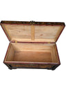 Hand-Carved Floral and Bird Wooden Storage Chest