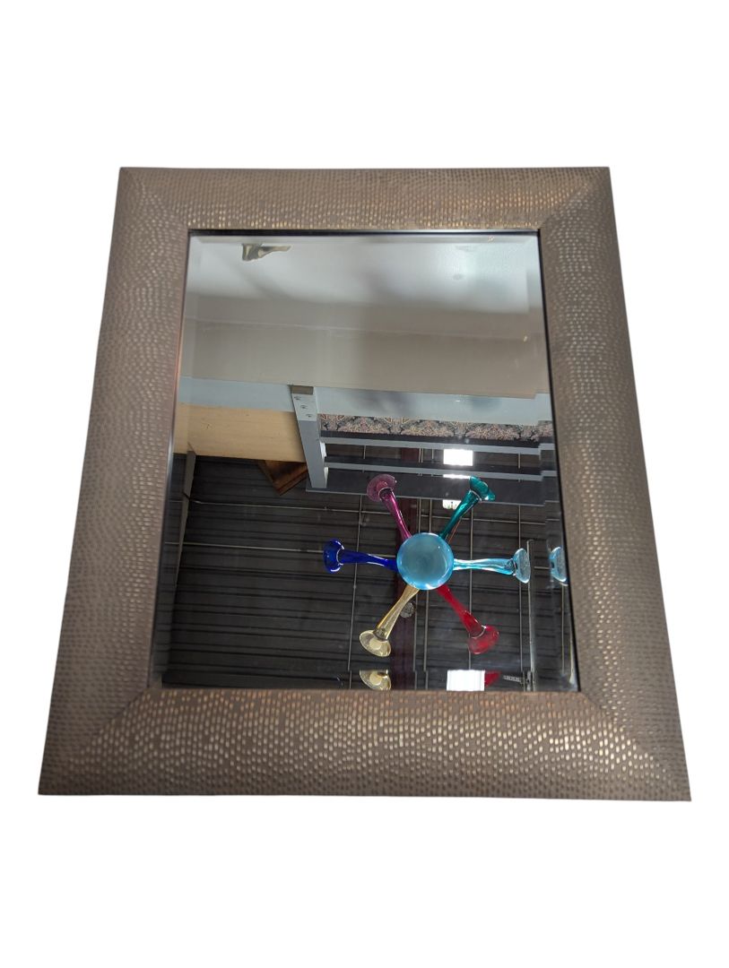 Textured Metallic Bronze Framed Wall Mirror