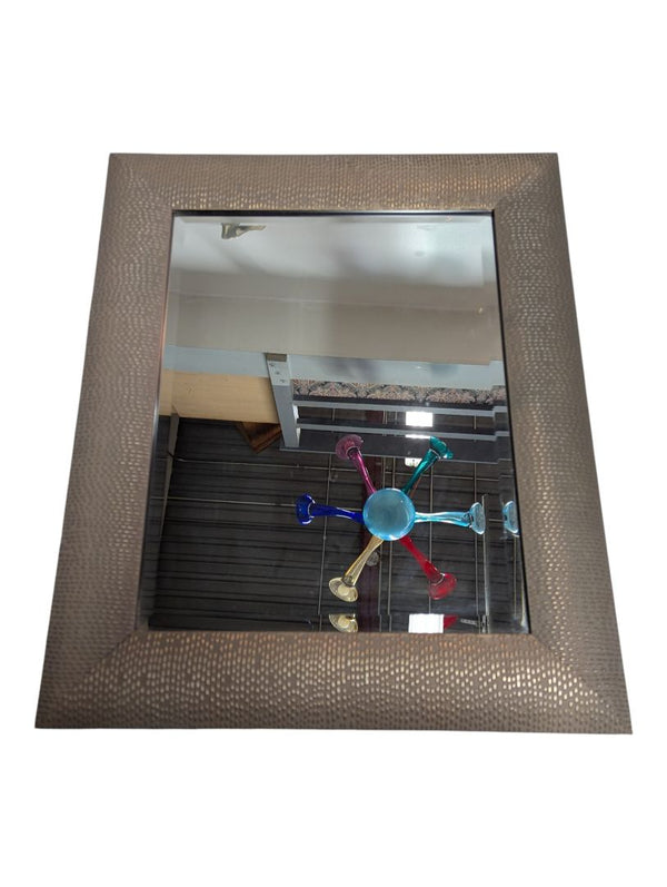 Textured Metallic Bronze Framed Wall Mirror