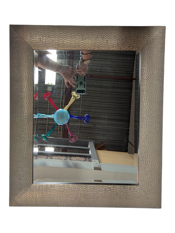 Textured Metallic Bronze Framed Wall Mirror