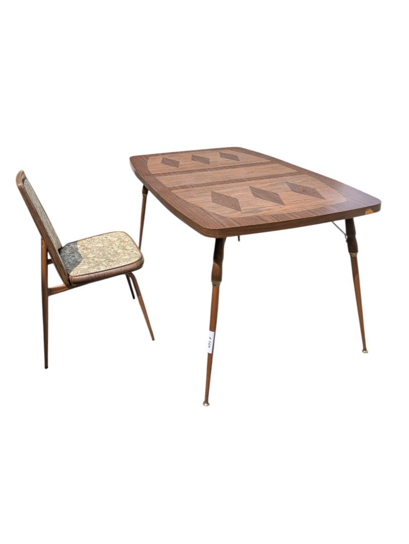 Vintage Mid-Century Modern Extendable Table with Chair