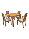Vintage Oak Extendable Dining Table with 4 Cane-Back Chairs