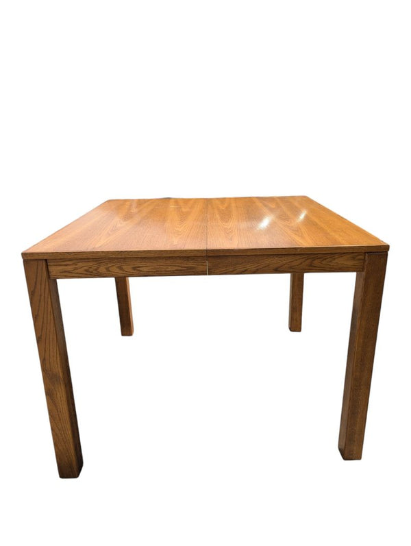 Vintage Oak Extendable Dining Table with 4 Cane-Back Chairs