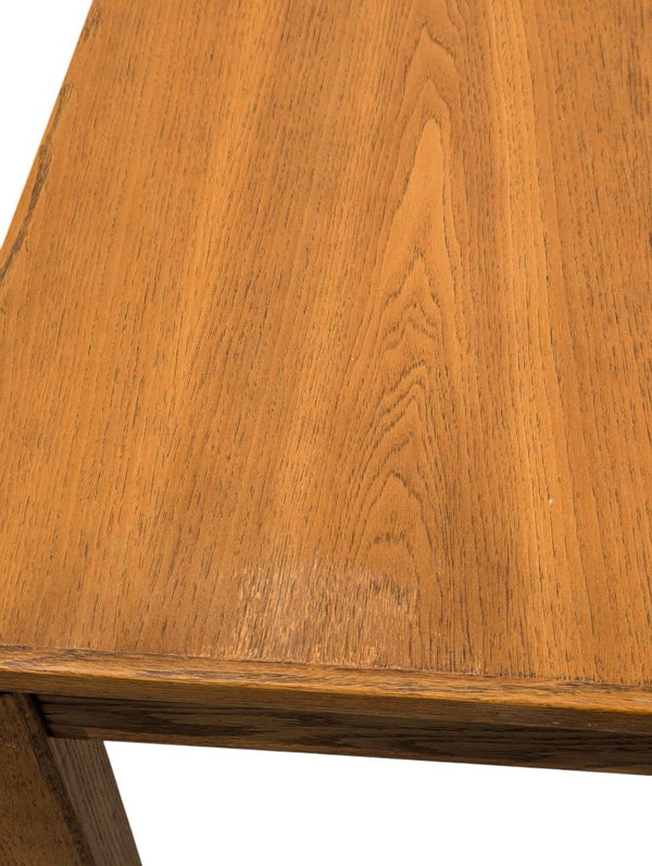 Vintage Oak Extendable Dining Table with 4 Cane-Back Chairs