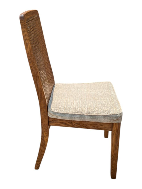 Vintage Oak Extendable Dining Table with 4 Cane-Back Chairs