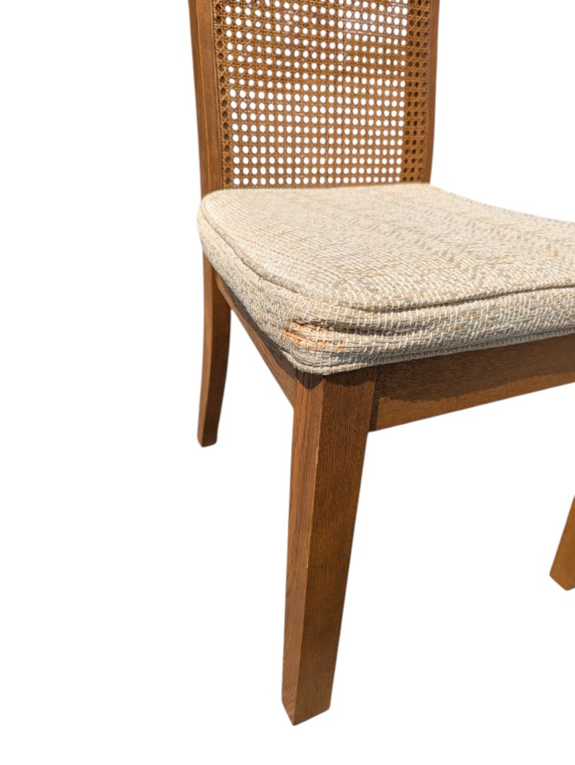 Vintage Oak Extendable Dining Table with 4 Cane-Back Chairs