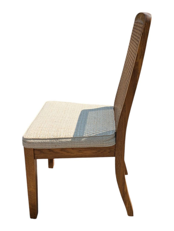 Vintage Oak Extendable Dining Table with 4 Cane-Back Chairs