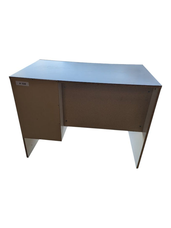 White Student Writing Desk with Drawer & Cabinet Storage