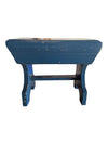 Vintage Blue Painted Wooden Stool