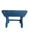 Vintage Blue Painted Wooden Stool