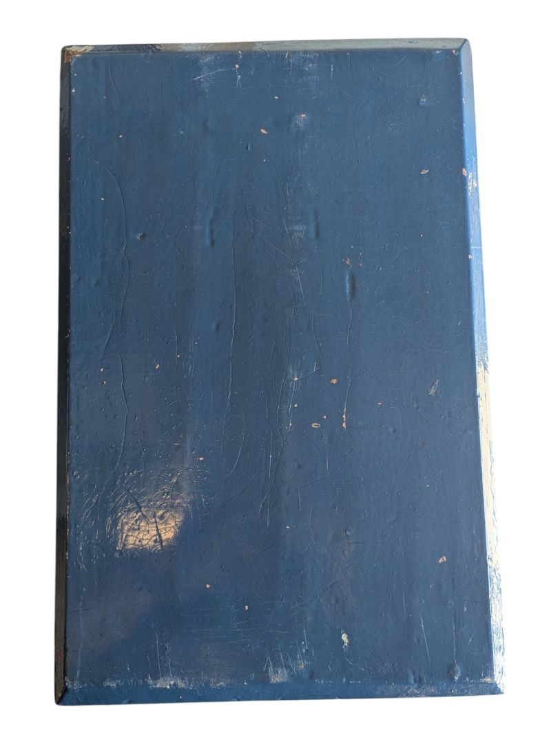 Vintage Blue Painted Wooden Stool