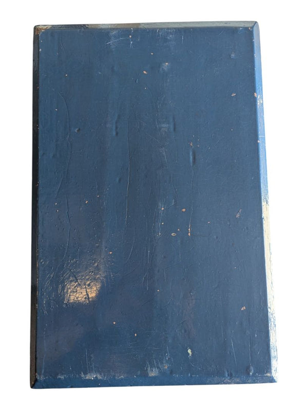 Vintage Blue Painted Wooden Stool