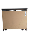 Gusdorf Black Glass-Door Media Cabinet on Casters