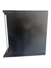 Gusdorf Black Glass-Door Media Cabinet on Casters