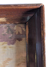 Vintage Wood-Framed Floral Glass Serving Tray